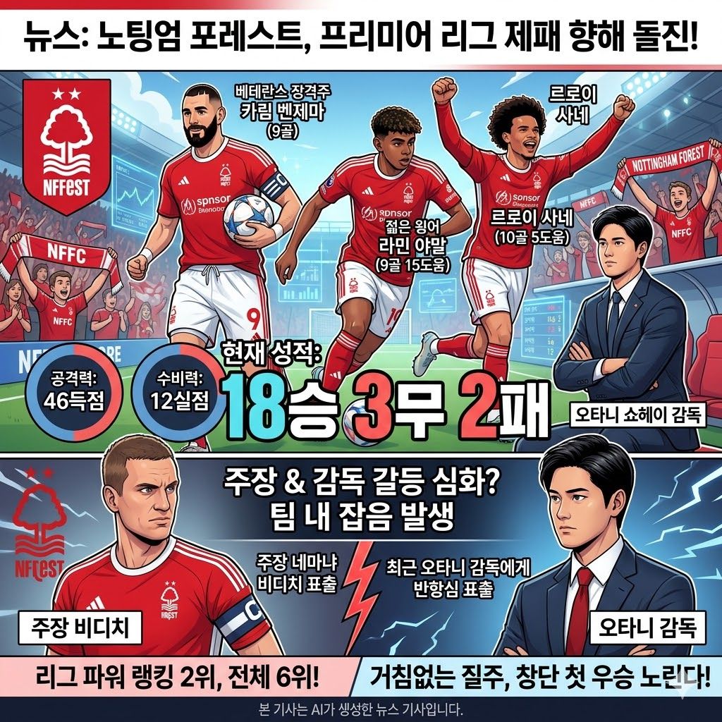 [돌풍] 노팅엄, 리그 제패 꿈틀...넘어야 할 산은?